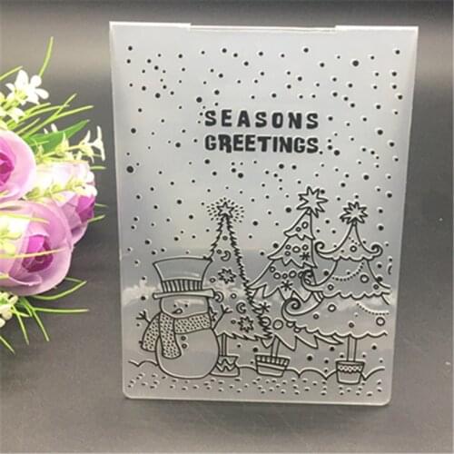 Christmas Embossing Folder DIY Card Papercraft Scrapbooking Decor Template Diary