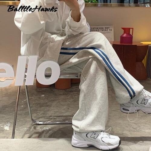 Gray Jogging Sweatpants Women Baggy Korean Style Sports Pants Oversize Harajuku Joggers Streetwear Casual Pants 2021