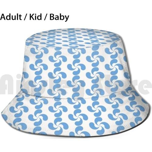 Blue Basque Lauburu Sun Hat Foldable UV Protection Lauburu Basque Green Red White Vasco Pays Basque Spain Euskadi Euskara