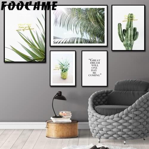 Nordic Simple Tropical Plant Leaf Pineapple Cactus Wall Canvas Painting Posters Art Living Room Print Modern Pictures Decoration