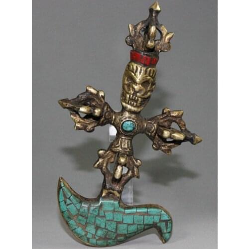Old Tibet Tibetan Turquoise Bronze Manjushri Wisdom Sword