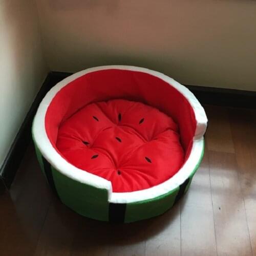 Winter Watermelon Shape Cotton Warm Small Cat Dog Pet House Sofa Bed Kennel Puppy Mat Cushion Nest Teddy Chihuahua Pet Nest