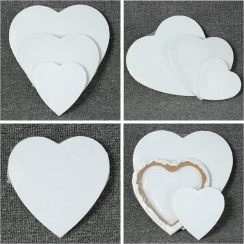 Heart-shaped Cotton Wood Frame Watercolor Canvas Board Plate Painting Crafts For Artist Canvas Acrylic Oil Painting Framed