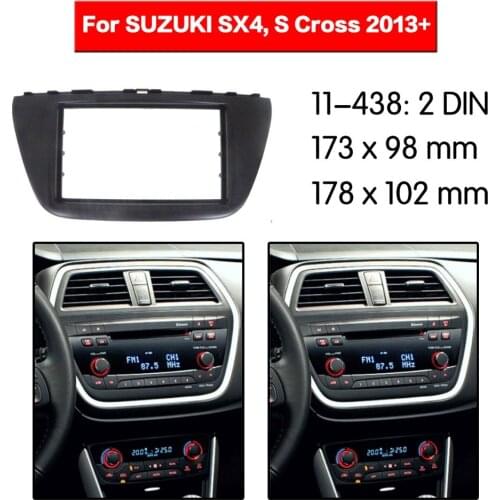11-438 Double Din Fascia For SUZUKI SX4, S Cross 2013+ Radio DVD Stereo Panel Dash Mounting Installation Trim top