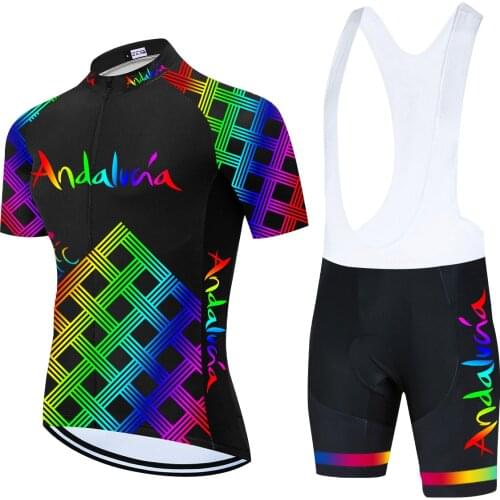 2021 TEAM Andalucia Cycling Jersey 20D Bike Pant Shorts Set MTB Ropa Mens Summer Quick Dry BICYCLING Shirts Maillot Culotte