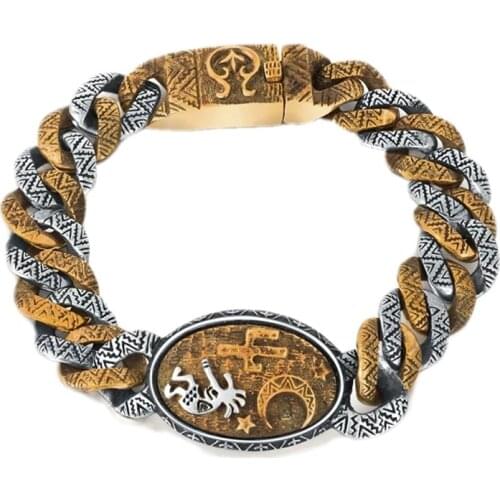 2020 new real s925 pure silver man bracelet retro Thai silver jewelry wide version of domineering fashion man bracelet for man