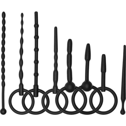 8Pcs Silicone Penis Plug Urethra Catheter Set Adult Sex Toy Men Chastity Device Soft Bondage Dick Stimulate Dilator Urethral Kit