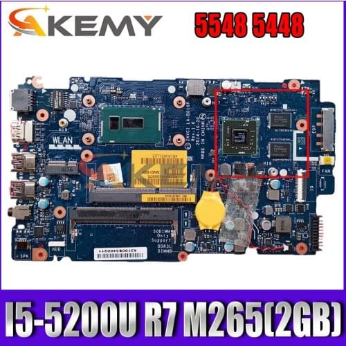 Akemy Laptop Motherboard For DELL inspiron 5548 5448 I5-5200U R7 M265(2GB) ZAVC1 LA-B016P CN-0MP9KH MP9KH Mainboard 100%Tested