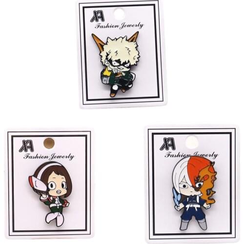 Anime My Hero Academia Cartoon Acrylic Lapel Pins Midoriya Izuku All Might Todoroki Shoto Pins Badge Brooch Jewelry Gifts