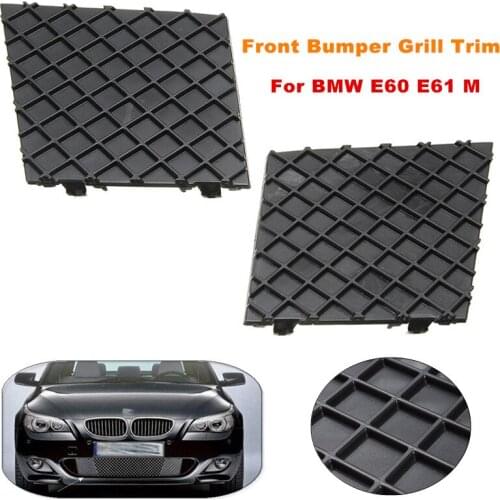 Black Left / Right Car Front Bumper Lower Mesh Grill Plate Trim Cover For BMW E60 E61 M Sport 51117897186 51117897184