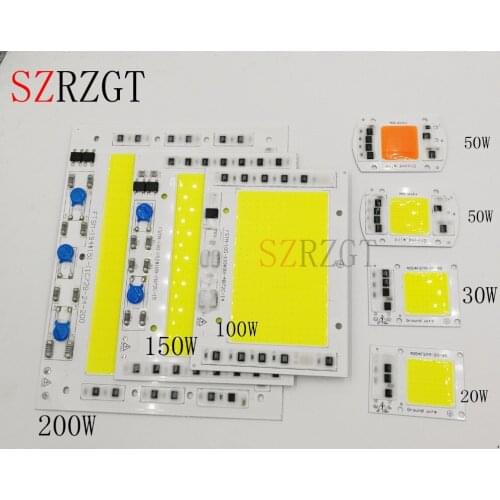 COB LED Lamp Chip AC 220V Input High Power 20W 30W 50W 100W 150W 200W Smart IC No Driver LED Bulb Chips For Floodlight Spotlight
