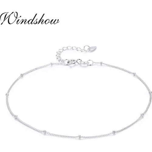 Pure Real 925 Sterling Silver Tiny Thin Beads Curb Chain Bracelet for Women Girls Friend Jewelry pulseras armbanden voor vrouwen