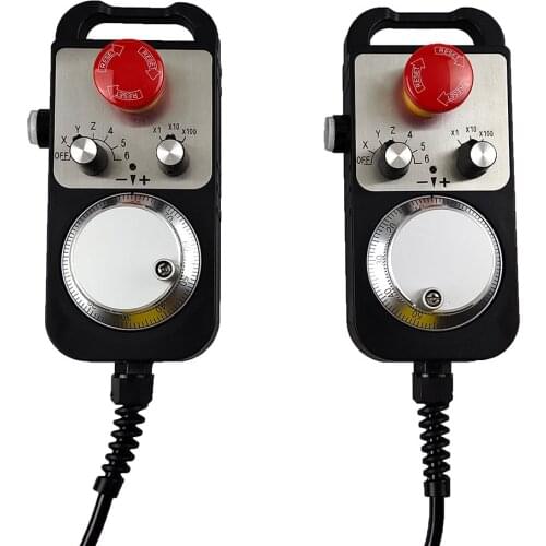 CNC handwheel Pulse Generator 4/6axis Pendant MPG with Emergency Stop For Siemens MITSUBISHI System 5V Manual Pulse Generator