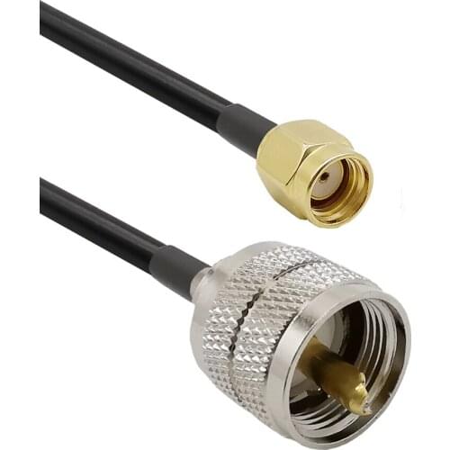 RP SMA Male to UHF Male SO239 PL-259 RF LMR200 Digital UHF Jumper Cable for Yaesu Kenwood ICOM Antenna Analyzer