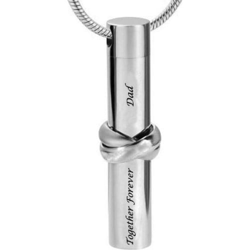 Cylinder Memorial Locket Necklace For Mom/Dad/Son/Grandma In Loving Memory Together Forever Cremation Urn Jewelry For Ash