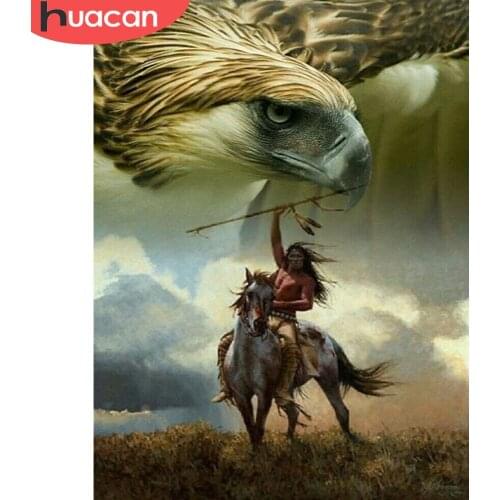 HUACAN DIY Diamond Painting Eagle Full Square 5D Mosaic Rhinestone Cross Stitch Animal Diamond Embroidery Horse Home Decoration