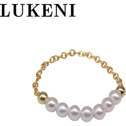 High Quality Ring Female Jewelry White Natural Pearl Does Not Fade Soft Ring Temperament Fresh 14k Gold Gilled Simple Mini Ring