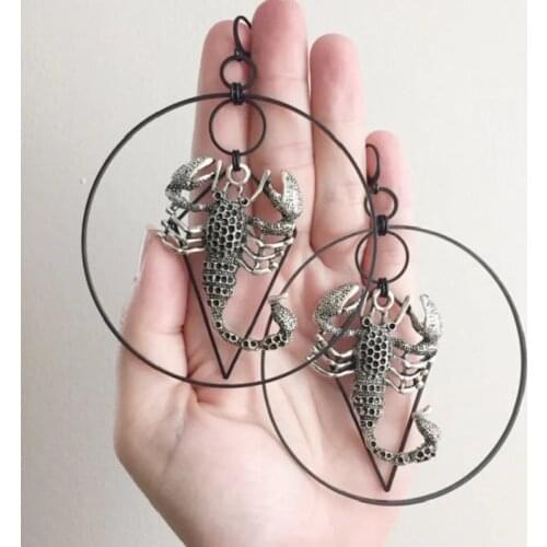 Harvest Ritual Sister Scorpio Earrings Jewelry Wicca Big Weird Darkness Punk Witch Women Gift Goth Statement Hallowee Grunge