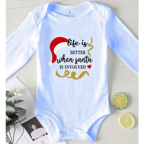 Infant Costume Santa Letter Printed Newborns Romper Christmas Outfits for Girls Toddler Shower Gifts New Born Baby Clothes