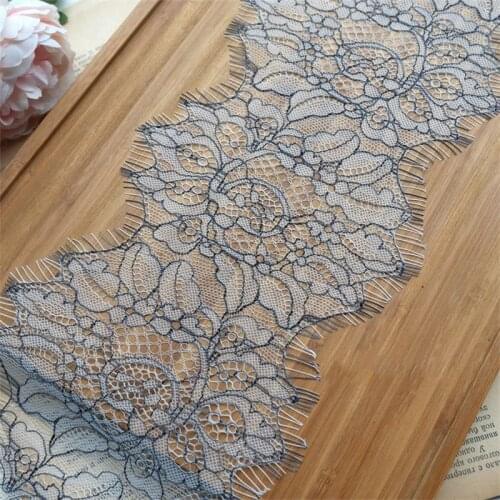 3 Meters 13cm Wide French Chantilly Lace Off White Floral Embroidered Lace Trim With Scallop Eyelash Edge On Both Sides