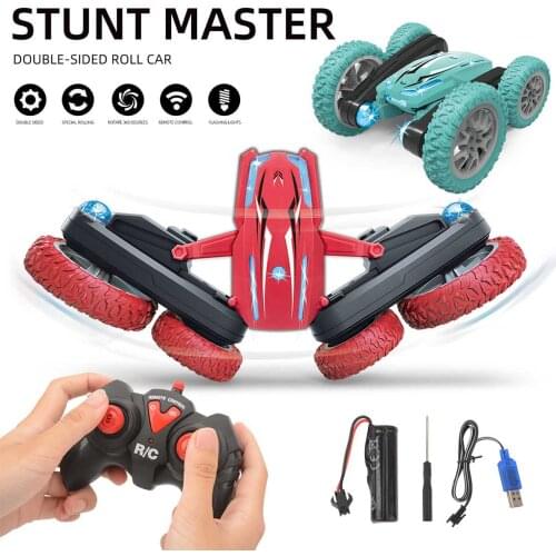 4WD stunt RC Car 2.4G Radio Remote Control Car Double Side Roll RC Stunt Cars 360° Reversal Vehicle Model Toys For Kid