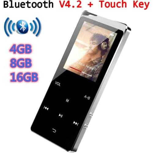 MP3 Player with Bluetooth Speaker Touch key Built-in 8GB 16GB HiFi Metal Mini Portable Walk man with radio FM recording