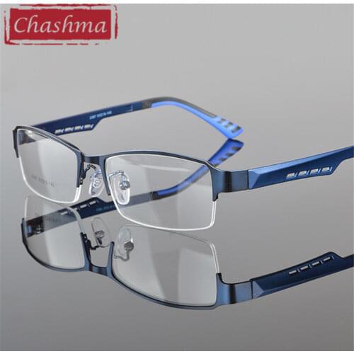 Eyeglasses Prescription Glasses Optical Frame Men Fashion Half Frame Alloy Rim with TR90 Temple Blue
