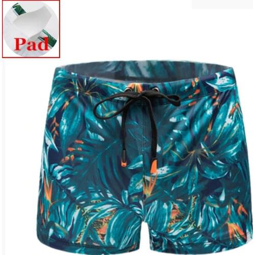 Push Up Mens Swim Trunks Swimming Shorts Gay Mens Swimwear Sexy Boxer Briefs Plus Size Swimsuit Beachwear Penis Pad Bathing Suit