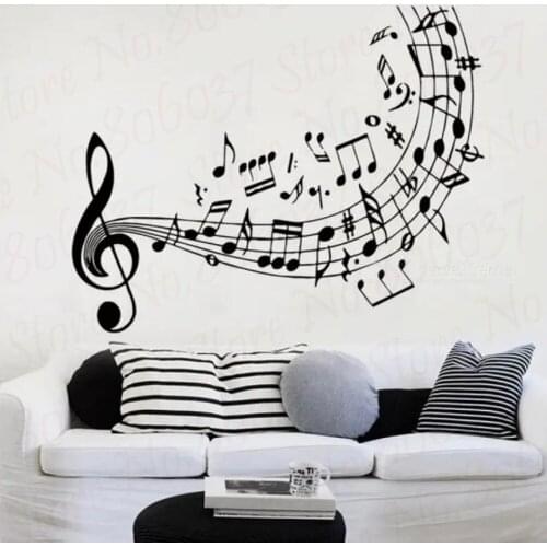 Music Notes Treble Clef Art Decor Quality Music Wall Decal Vinyl Sticker Home Decoration Wall Mural WL920