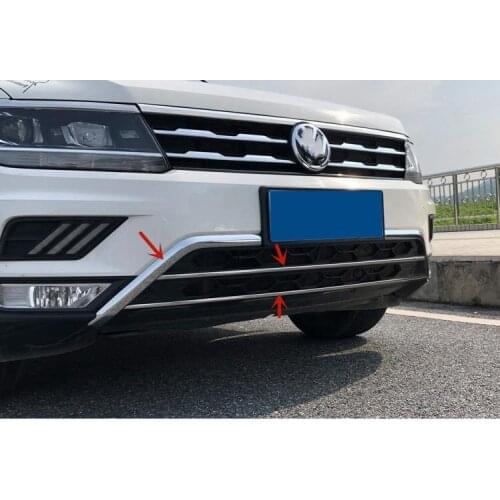 For VolkswagenTiguan L 2017-2021Stainless steel steel Lower grille trim/front bumper trim Protection decoration car styling