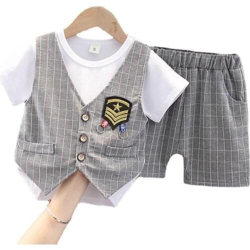 New Summer Baby Boys Clothes Suit Children Cotton Sport T-Shirt Shorts 2Pcs/Sets Toddler Casual Costume Outfits Kids Tracksuits