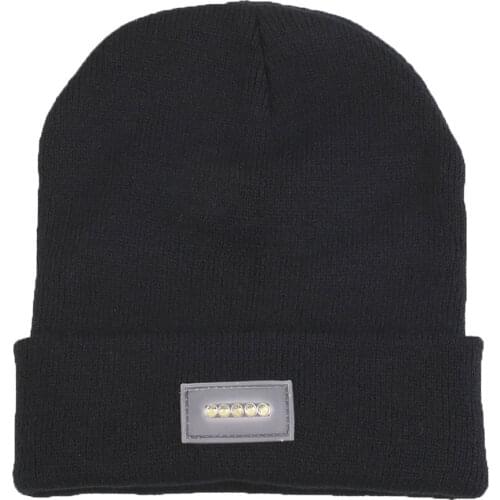 Novelty LED Light Winter Warm Knitting 5LED Caps Men/Women Aports Hats Beanies Bonnet Hats For Camping Hiking Bicycle Lighting