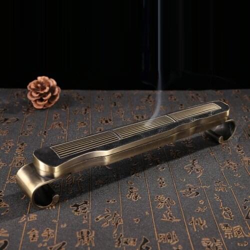 Teahouse Ornament Antique Copper Alloy Piano Incense Burner Metal for 21cm Sticks Home Decor High-end Stick Holder Incense Base