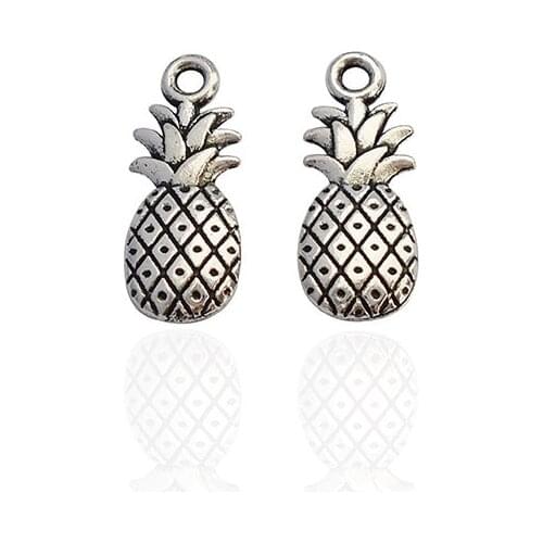 30 x Pineapple Charms Pendants Double Sided for DIY Necklace Bracelet Jewelry Making Findings 20x8mm