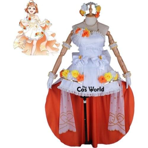 LoveLive!Sunshine!! Aqours Takami Chika Wedding Gown Dress Outfit Anime Cosplay Costumes