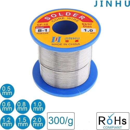 63/37 0.6/0.8/1.0/1.2/1.5mm 300g No Clean Rosin Core Solder Wire with 2.0% Flux Low Melting Point for Electric Soldering Iron