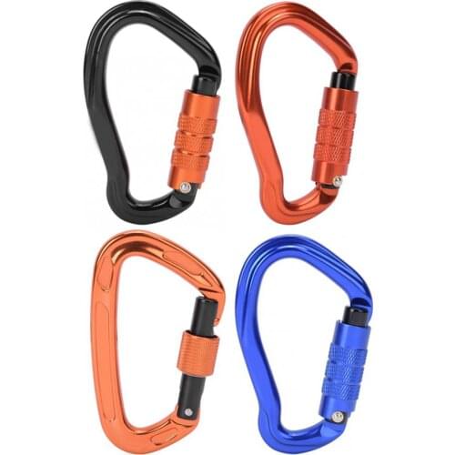 Professional Carabiner D-Shape 12KN/24KN Carbiner Key Hooks Climbing Ascend Security Safety Master Lock Outdoor Protective Gear