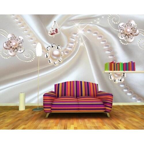 Simple fashion jewelry flower 3d wallpaper mural papel de parede for living room sofa TV wall bedroom wall papers home decor