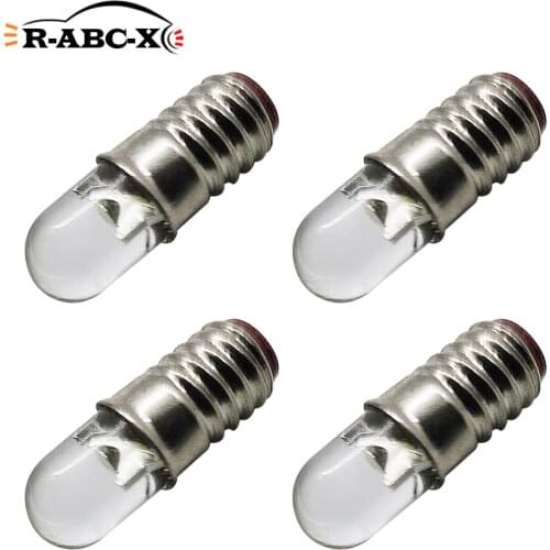 RUIANDSION 4 Pcs E5 Socket F3 SMD DC 3V 6V 12V 24V Mini Bulb For Toy Car Freezer Light 0.1Watt 4.5mm*14mm Screw Thread E5.S
