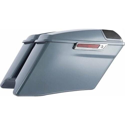 Motorcycle 4" Gray Extended Saddle Bag For Harley Touring CVO Road King Road Glide Street Glide Electra Glide 2014-2020