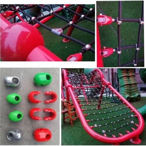 50PCS Climbing Rope Net Buckle Connector Accessories Outdoor Amusement Equipment Button Aluminium Cross Buckle
