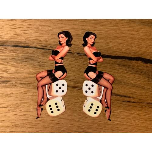 Girl sticker Pinup 50th 60th 70th Racer Rockabilly Tattoo Hot Rod Rat #517