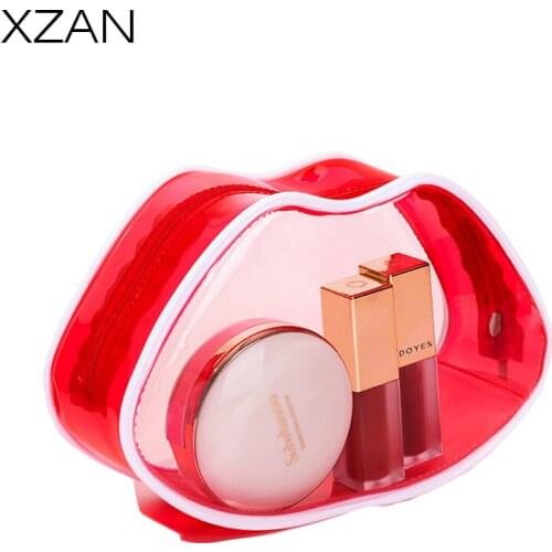 Make Up Bag Hand-held Large Capacity Multi-layer Lips Shape Hairdressing Embroidery Tool Kit Sosmetics Storage Case Toiletry Bag