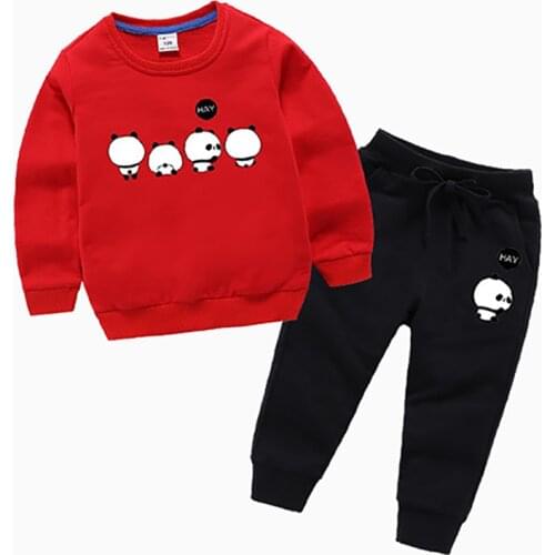 Spring and autumn 2020 childrens sportswear sports boys and toddlers baby boy and girl bear print set