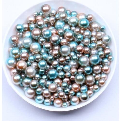 Big Pack 5mm 5000pcs No Hole Round Pearls RainBow Resin Imitation Wedding Card Embellishment DIY Phone Nail Art Decorations