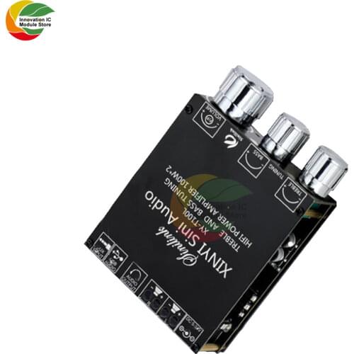 Ziqqucu Bluetooth 5.0 100W+100W Power Subwoofer Amplifier Board 2.1 Channel Class D Home Audio Stereo Equalizer Amp XY-T100L