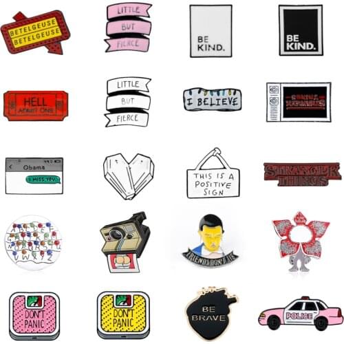 Stranger Things TV Enamel Brooches Pins Collections Friends Don't lie I Believe Denim Shirt Lapel pin Metal Badge Jewelry Gifts