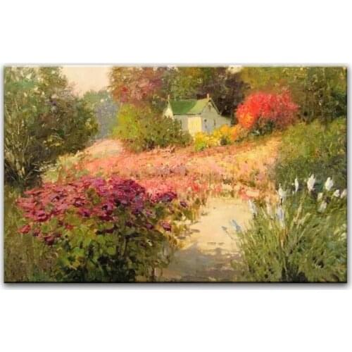 100% hand painted oil painting Home decoration high quality landscape knife painting pictures DM16072127