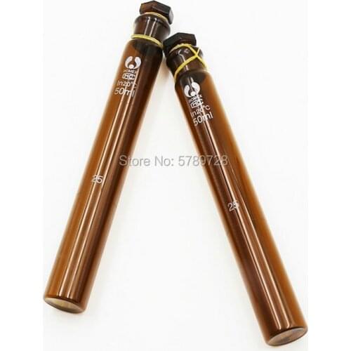 2pcs/lot Clear/brown glass colorimetric tube with stopper, Frosted mouth glass tube for laboratory analysis 5/10/25/50/100ml