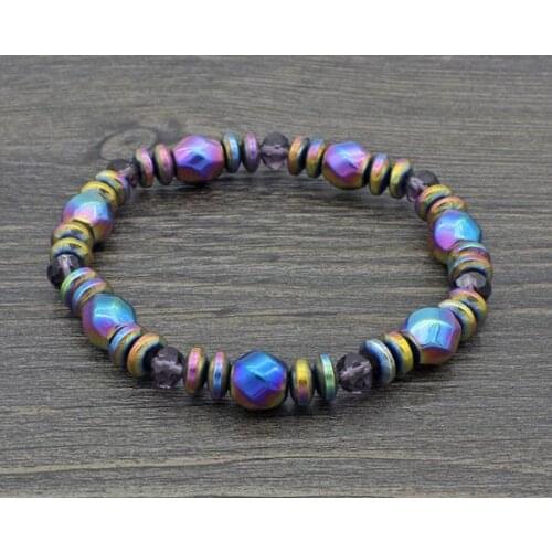 8mm xrt34 adjusted Charm Magnetite Bracelet women men gift Healing Balance Prayer Reiki Chakra Buddha Yoga